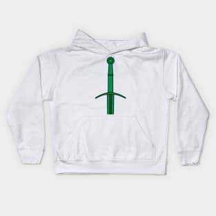 Hand and a Half Sword Garnish / Bastard Sword (Green) Kids Hoodie